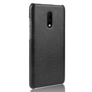 Litchi Texture PC + PU Shockproof Case for OnePlus 7(Black)