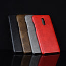 Litchi Texture PC + PU Shockproof Case for OnePlus 7(Brown)