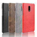 Litchi Texture PC + PU Shockproof Case for OnePlus 7(Brown)