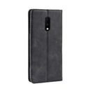 Magnetic Buckle Retro Crazy Horse Texture Horizontal Flip Leather Case for OnePlus 7, with Holder & Card Slots & Photo Frame(Black)