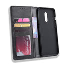 Magnetic Buckle Retro Crazy Horse Texture Horizontal Flip Leather Case for OnePlus 7, with Holder & Card Slots & Photo Frame(Black)