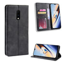 Magnetic Buckle Retro Crazy Horse Texture Horizontal Flip Leather Case for OnePlus 7, with Holder & Card Slots & Photo Frame(Black)