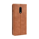 Magnetic Buckle Retro Crazy Horse Texture Horizontal Flip Leather Case for OnePlus 7, with Holder & Card Slots & Photo Frame(Brown)