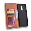 Magnetic Buckle Retro Crazy Horse Texture Horizontal Flip Leather Case for OnePlus 7, with Holder & Card Slots & Photo Frame(Brown)