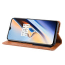 Magnetic Buckle Retro Crazy Horse Texture Horizontal Flip Leather Case for OnePlus 7, with Holder & Card Slots & Photo Frame(Brown)
