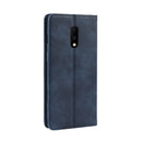 Magnetic Buckle Retro Crazy Horse Texture Horizontal Flip Leather Case for OnePlus 7, with Holder & Card Slots & Photo Frame(Blue)