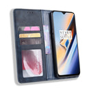 Magnetic Buckle Retro Crazy Horse Texture Horizontal Flip Leather Case for OnePlus 7, with Holder & Card Slots & Photo Frame(Blue)