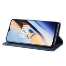 Magnetic Buckle Retro Crazy Horse Texture Horizontal Flip Leather Case for OnePlus 7, with Holder & Card Slots & Photo Frame(Blue)