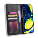 Magnetic Buckle Retro Crazy Horse Texture Horizontal Flip Leather Case for Galaxy A80 / A90, with Holder & Card Slots & Photo Frame(Black)