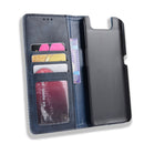 Magnetic Buckle Retro Crazy Horse Texture Horizontal Flip Leather Case for Galaxy A80 / A90, with Holder & Card Slots & Photo Frame(Blue)