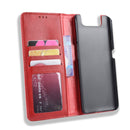 Magnetic Buckle Retro Crazy Horse Texture Horizontal Flip Leather Case for Galaxy A80 / A90, with Holder & Card Slots & Photo Frame(Red)