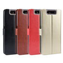 Retro Crazy Horse Texture Horizontal Flip Leather Case for Galaxy A80 / A90, with Holder & Card Slots & Photo Frame(Gold)