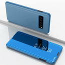 Electroplating Mirror Horizontal Flip Leather Case for Galaxy S10 5G, with Holder(Sky blue)