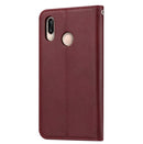 Knead Skin Texture Horizontal Flip Leather Case for Huawei Y7 (2019) / Y7 Prime (2019) / Y7 Pro (2019), with Photo Frame & Holder & Card Slots & Wallet(Wine Red)