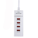 5V 4.1A 4 USB Ports Charger Adapter with Power Plug Cable, Cable Length: 1.5m, US Plug(White)