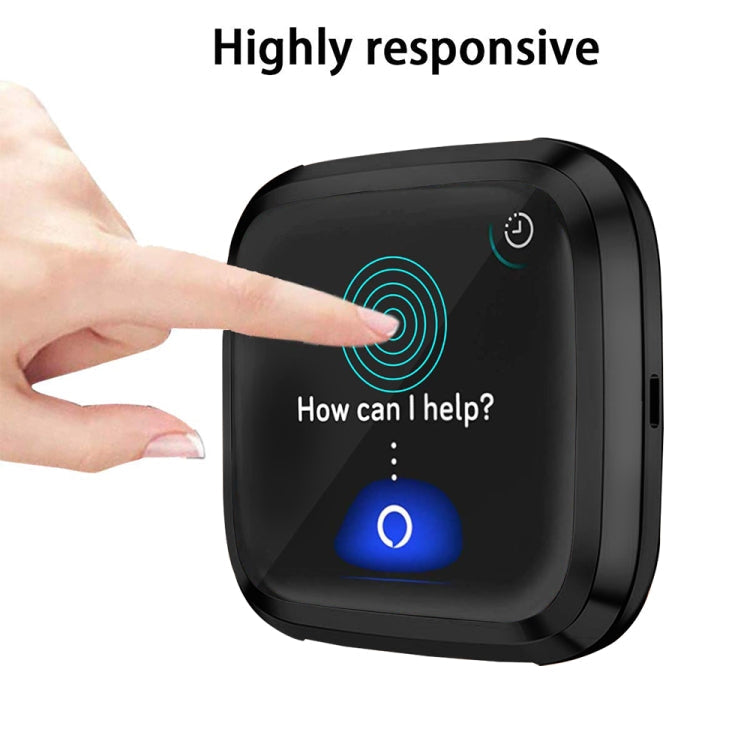 For Fitbit versa 2 Plating TPU All-inclusive Protective Shell(Black)