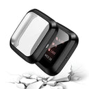 For Fitbit versa 2 Plating TPU All-inclusive Protective Shell(Black)