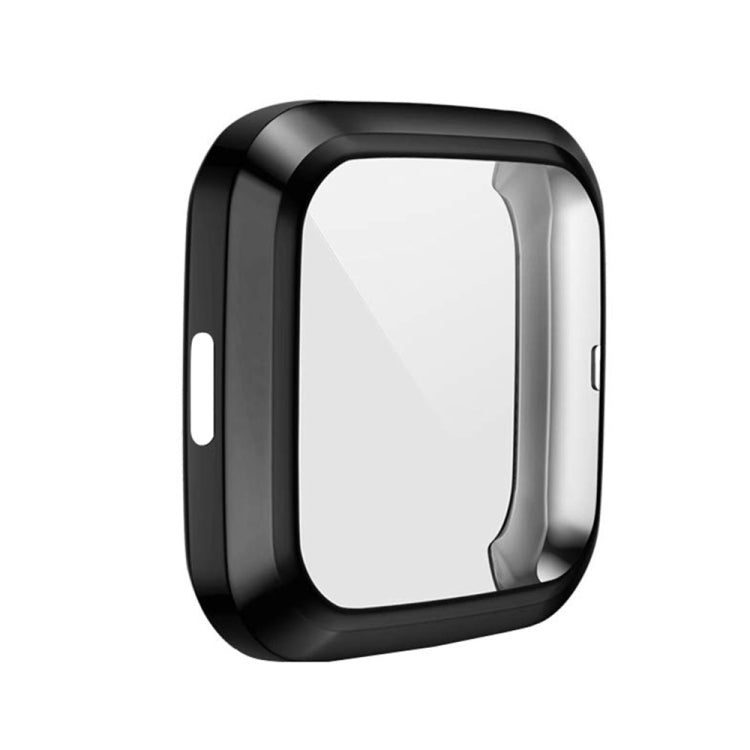 For Fitbit versa 2 Plating TPU All-inclusive Protective Shell(Black)