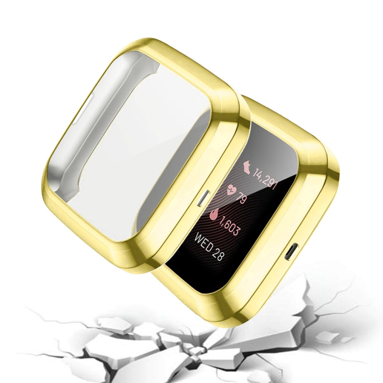For Fitbit versa 2 Plating TPU All-inclusive Protective Shell(Gold)