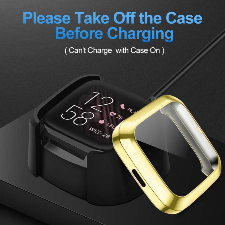 For Fitbit versa 2 Plating TPU All-inclusive Protective Shell(Gold)