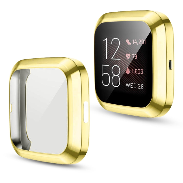 For Fitbit versa 2 Plating TPU All-inclusive Protective Shell(Gold)