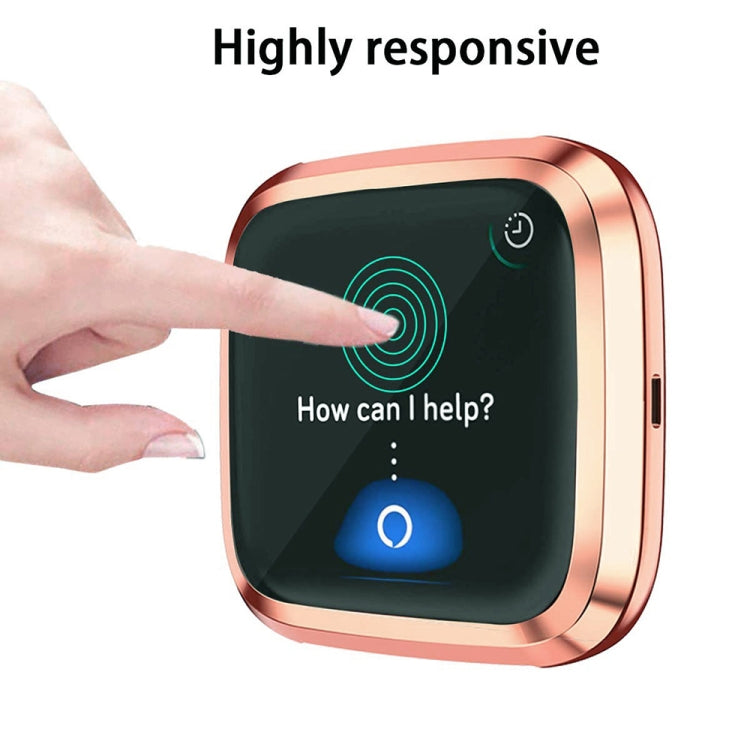 For Fitbit versa 2 Plating TPU All-inclusive Protective Shell(Rose gold)