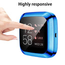 For Fitbit versa 2 Plating TPU All-inclusive Protective Shell(Blue)