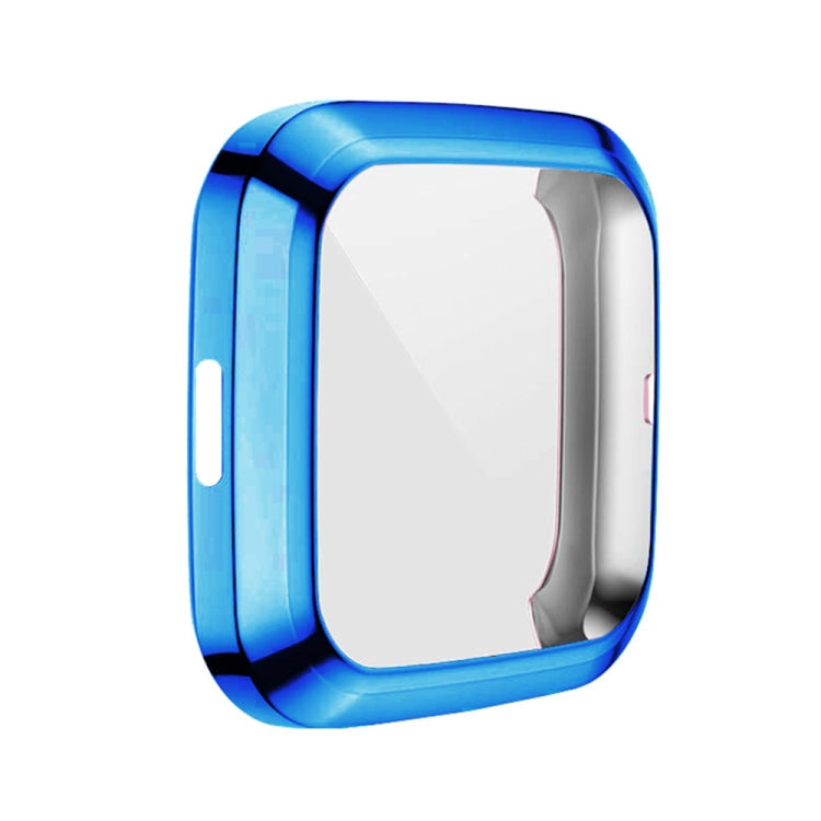 For Fitbit versa 2 Plating TPU All-inclusive Protective Shell(Blue)
