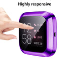 For Fitbit versa 2 Plating TPU All-inclusive Protective Shell(Purple)