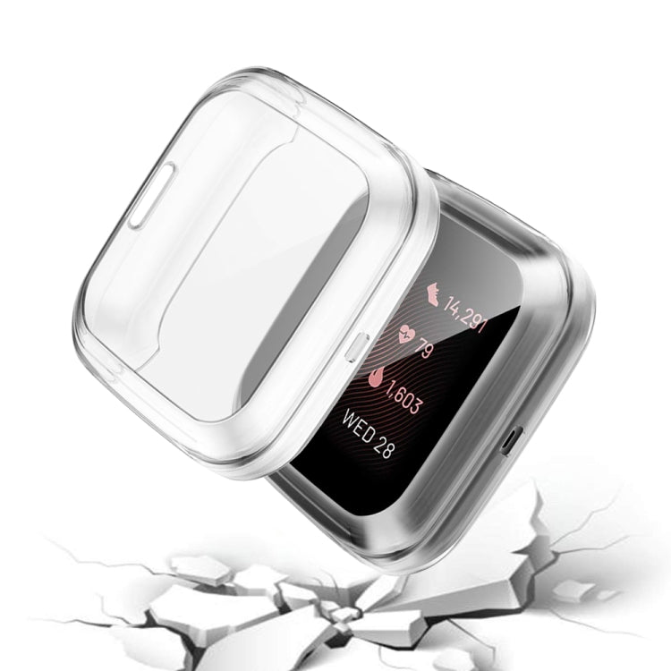 For Fitbit versa 2 Plating TPU All-inclusive Protective Shell(Transparent)