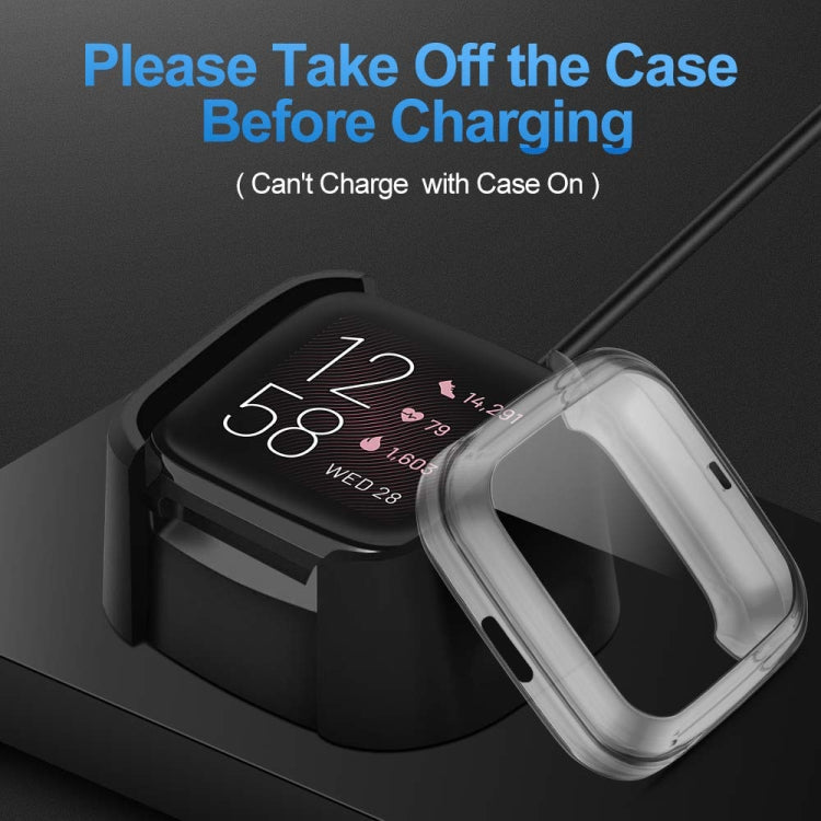 For Fitbit versa 2 Plating TPU All-inclusive Protective Shell(Transparent)