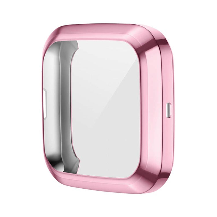 For Fitbit versa 2 Plating TPU All-inclusive Protective Shell(Pink)