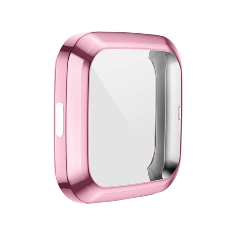 For Fitbit versa 2 Plating TPU All-inclusive Protective Shell(Pink)