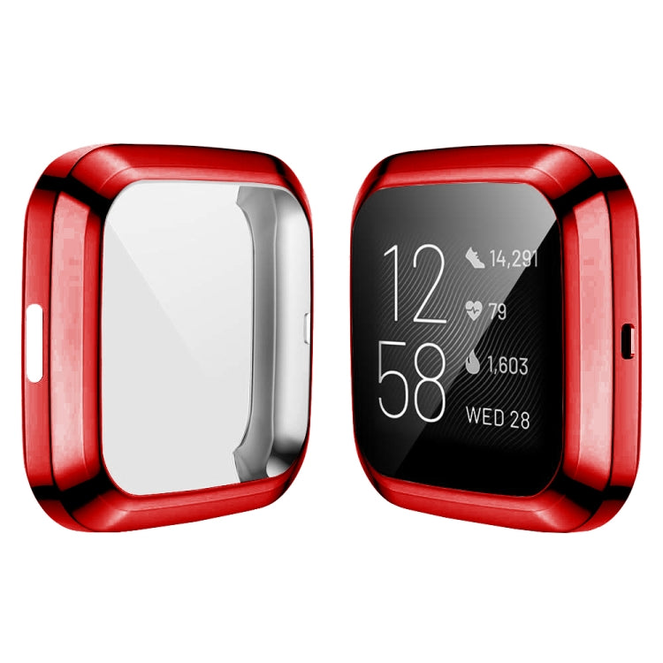 For Fitbit versa 2 Plating TPU All-inclusive Protective Shell(Red)