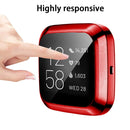 For Fitbit versa 2 Plating TPU All-inclusive Protective Shell(Red)