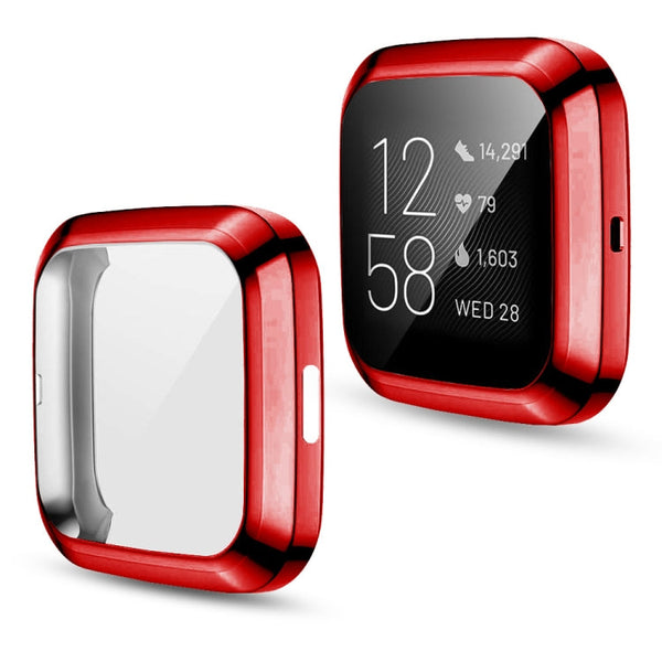 For Fitbit versa 2 Plating TPU All-inclusive Protective Shell(Red)