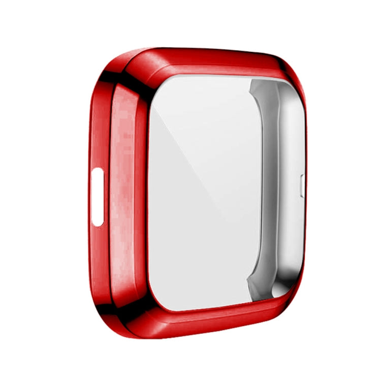 For Fitbit versa 2 Plating TPU All-inclusive Protective Shell(Red)