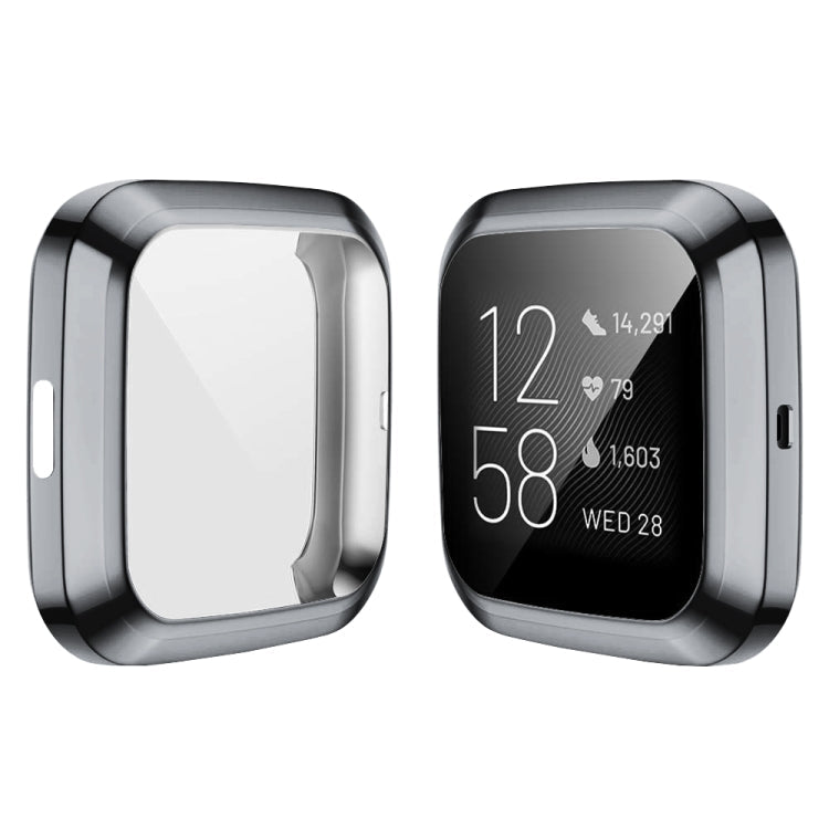 For Fitbit versa 2 Plating TPU All-inclusive Protective Shell(Gray)