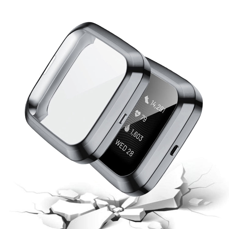 For Fitbit versa 2 Plating TPU All-inclusive Protective Shell(Gray)