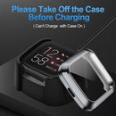 For Fitbit versa 2 Plating TPU All-inclusive Protective Shell(Gray)