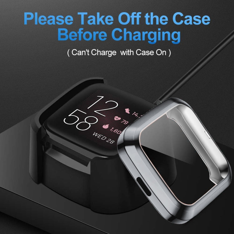 For Fitbit versa 2 Plating TPU All-inclusive Protective Shell(Gray)