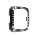 For Fitbit versa / versa lite PC Double-Row Diamond-Encrusted Protective Shell(Black)
