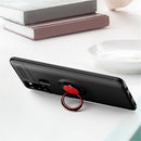 For Samsung Galaxy A21s Metal Ring Holder 360 Degree Rotating TPU Case(Black+Red)