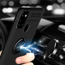 For Samsung Galaxy A21s Metal Ring Holder 360 Degree Rotating TPU Case(Black+Red)