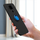 For Xiaomi Redmi Note 9 Metal Ring Holder 360 Degree Rotating TPU Case(Blue+Blue)