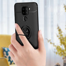 For Xiaomi Redmi Note 9 Metal Ring Holder 360 Degree Rotating TPU Case(Blue+Blue)