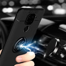 For Xiaomi Redmi Note 9 Metal Ring Holder 360 Degree Rotating TPU Case(Black+Rose Gold)