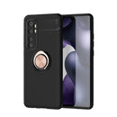 For Xiaomi Mi Note 10 lite Metal Ring Holder 360 Degree Rotating TPU Case(Black+Rose Gold)