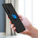For Xiaomi Mi Note 10 lite Metal Ring Holder 360 Degree Rotating TPU Case(Black+Blue)