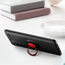 For Xiaomi Mi Note 10 lite Metal Ring Holder 360 Degree Rotating TPU Case(Black+Blue)